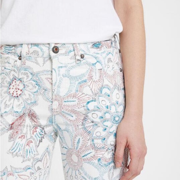 Desigual Artsy Cropped Jeans - White and Blue MEX 26 - see measurements - Picture 2 of 13
